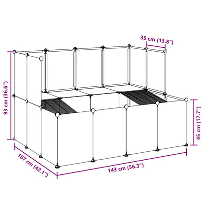 vidaXL Small Animal Cage Transparent 143x107x93 cm PP and Steel