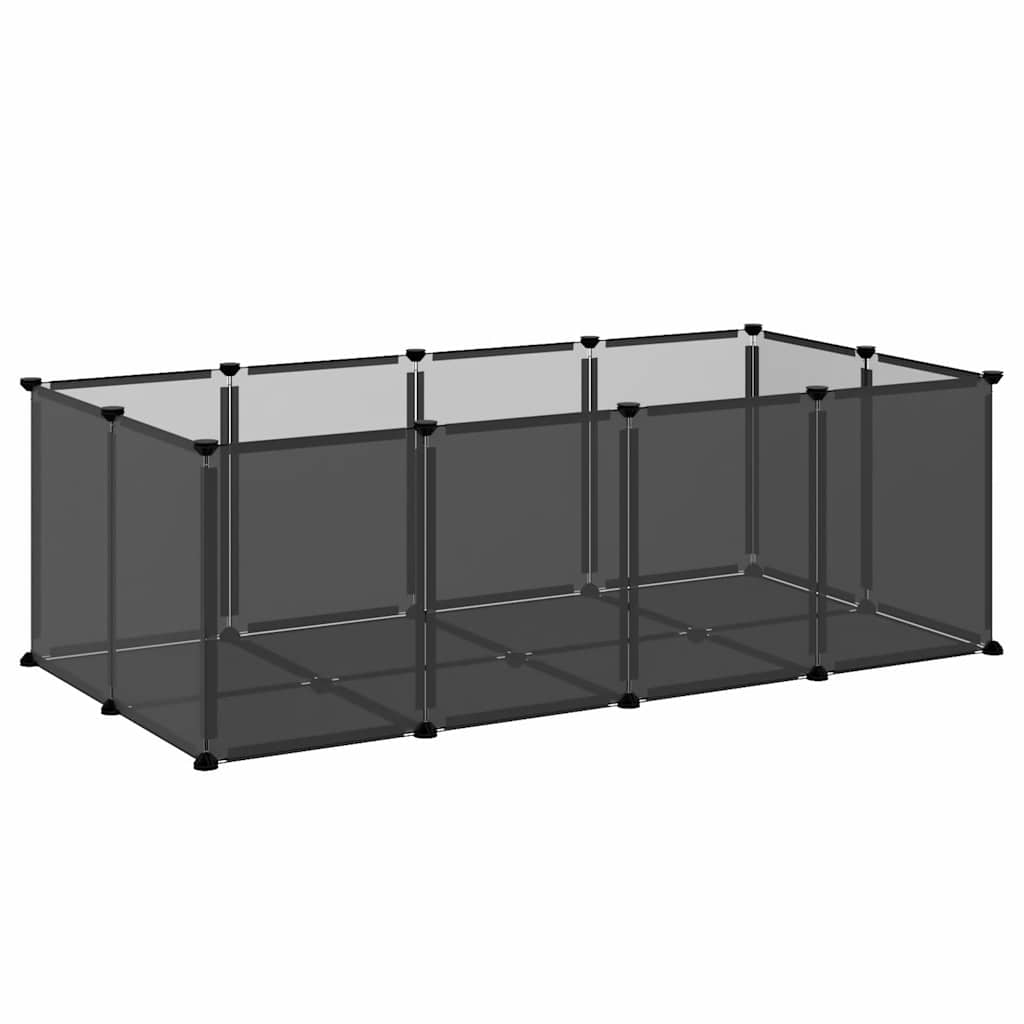 vidaXL Small Animal Cage Black 144x74x46.5 cm PP and Steel