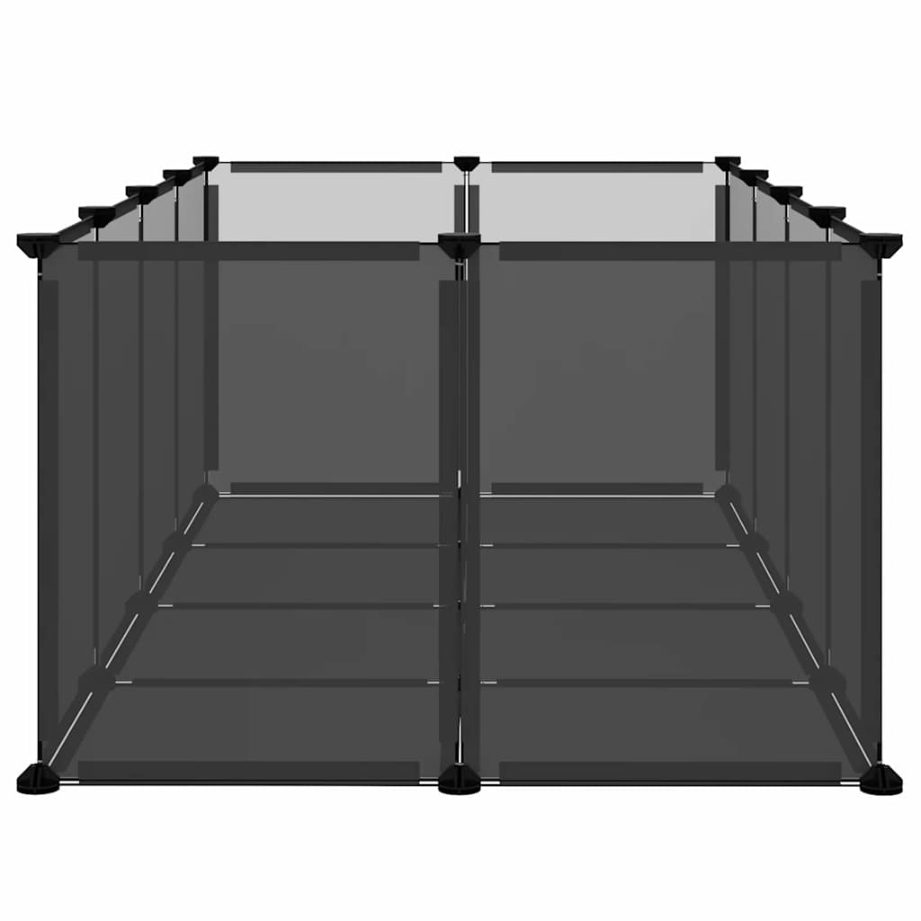 vidaXL Small Animal Cage Black 144x74x46.5 cm PP and Steel