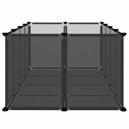 vidaXL Small Animal Cage Black 144x74x46.5 cm PP and Steel