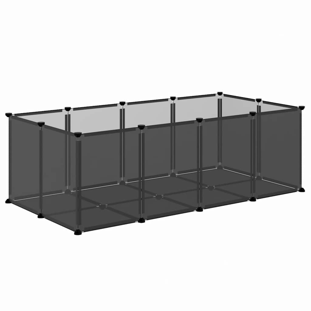 vidaXL Small Animal Cage Black 144x74x46.5 cm PP and Steel