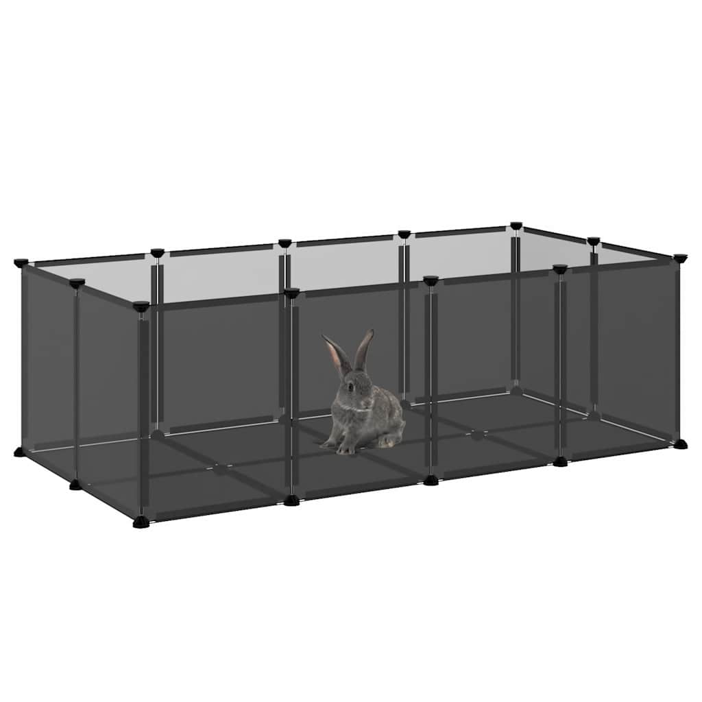 vidaXL Small Animal Cage Black 144x74x46.5 cm PP and Steel