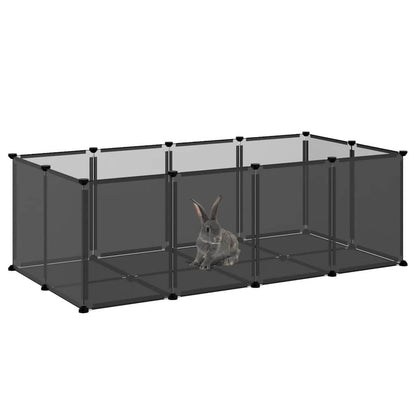 vidaXL Small Animal Cage Black 144x74x46.5 cm PP and Steel