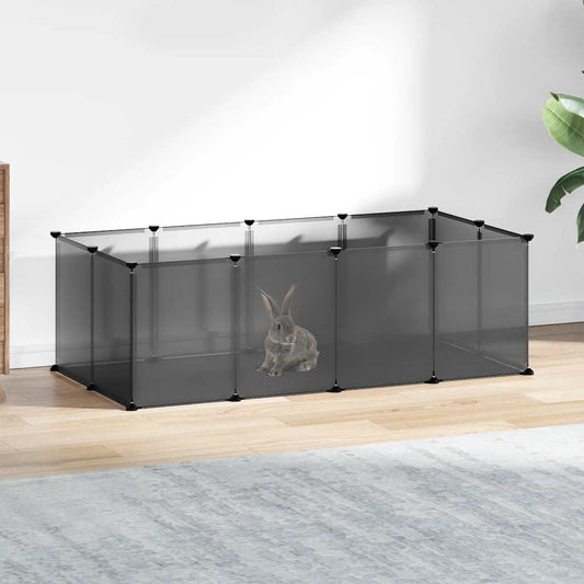 vidaXL Small Animal Cage Black 144x74x46.5 cm PP and Steel