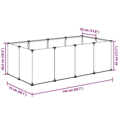 vidaXL Small Animal Cage Transparent 144x74x46.5 cm PP and Steel