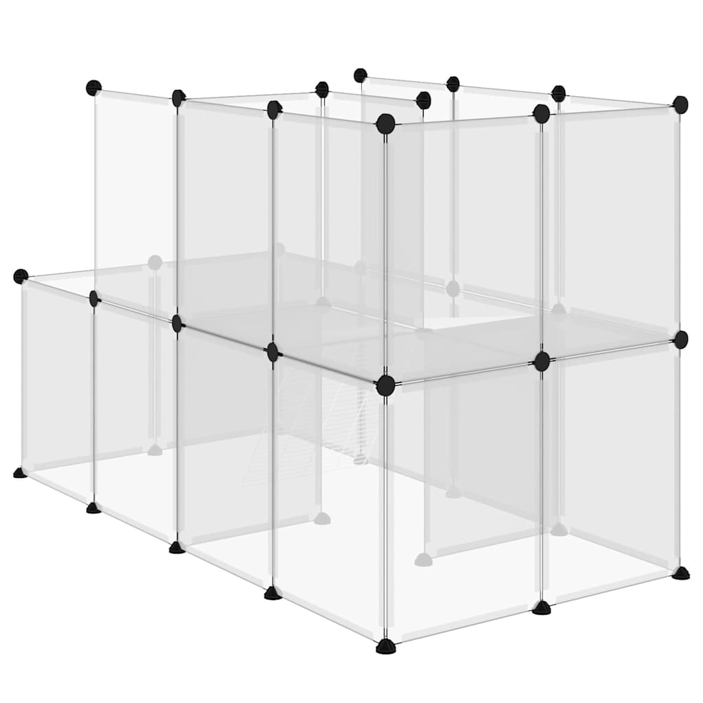 vidaXL Small Animal Cage Transparent 142x74x93 cm PP and Steel