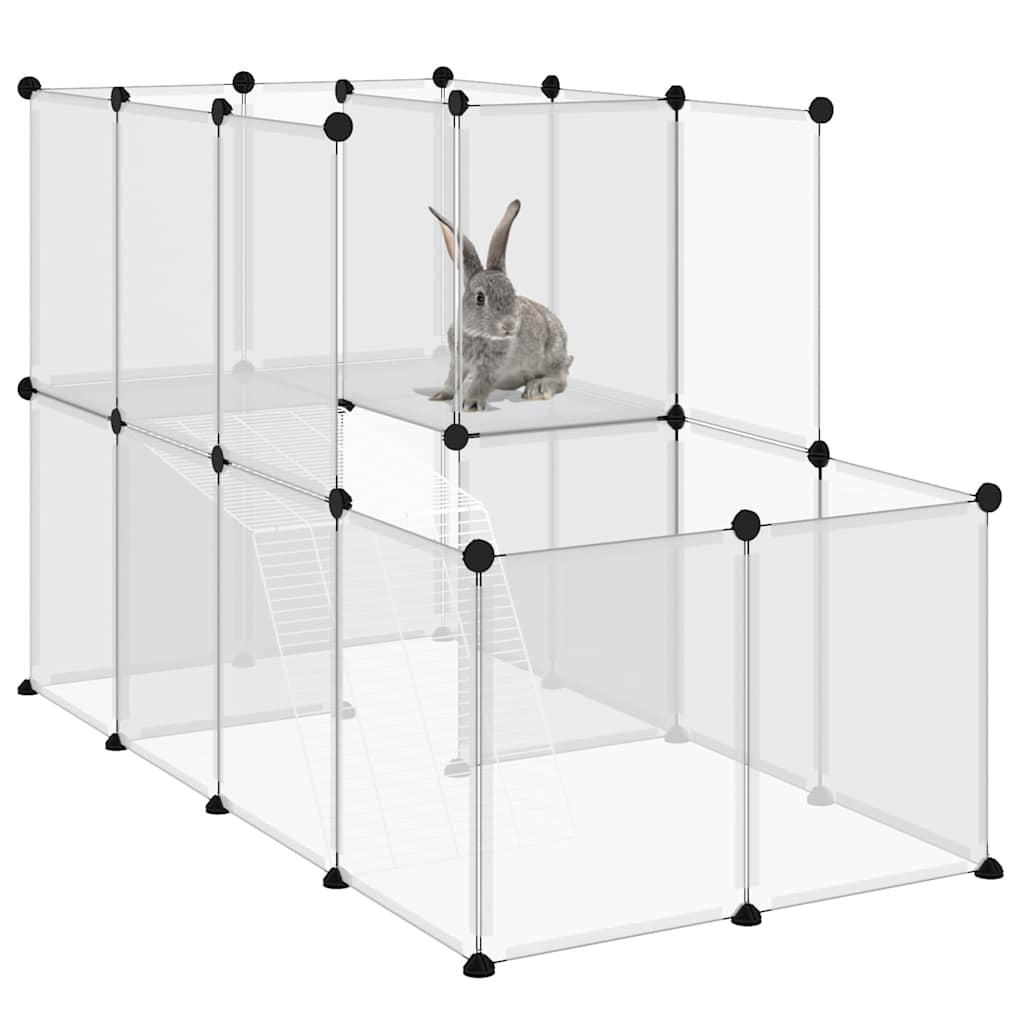 vidaXL Small Animal Cage Transparent 142x74x93 cm PP and Steel
