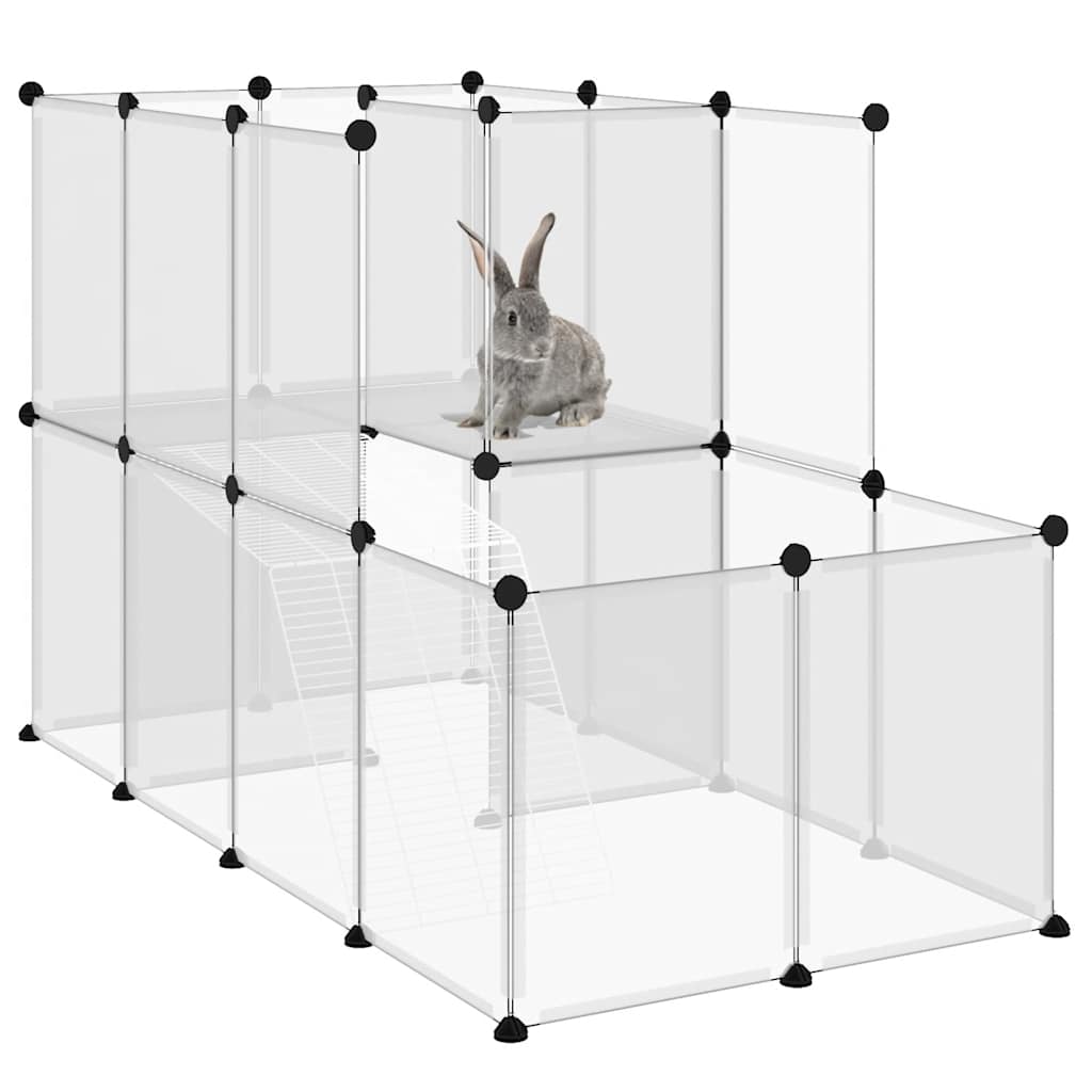 vidaXL Small Animal Cage Transparent 142x74x93 cm PP and Steel