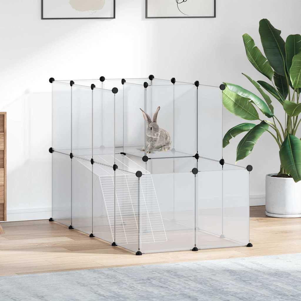 vidaXL Small Animal Cage Transparent 142x74x93 cm PP and Steel