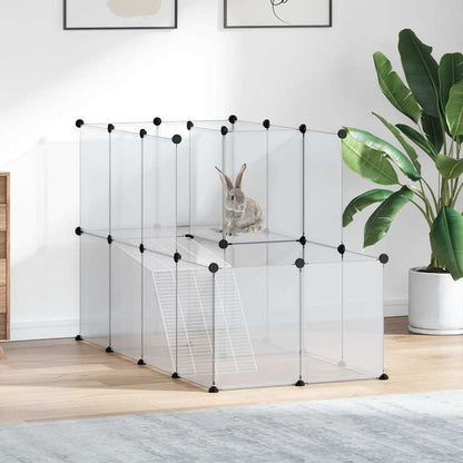 vidaXL Small Animal Cage Transparent 142x74x93 cm PP and Steel