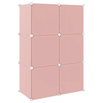 vidaXL Cube Storage Cabinet for Kids with 6 Cubes Pink PP