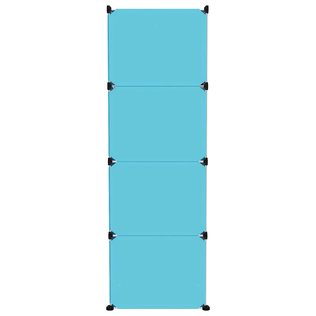vidaXL Cube Storage Cabinet for Kids with 12 Cubes Blue PP