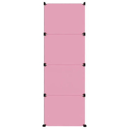 vidaXL Cube Storage Cabinet for Kids with 12 Cubes Pink PP