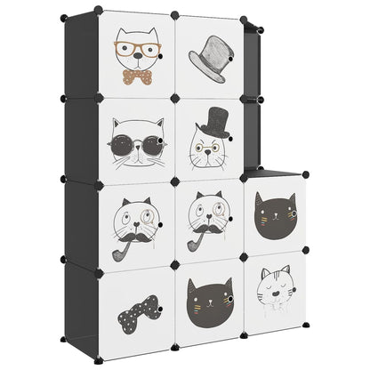 vidaXL Storage Cabinet | Black | Polypropylene (PP) and Steel | Large | Modular