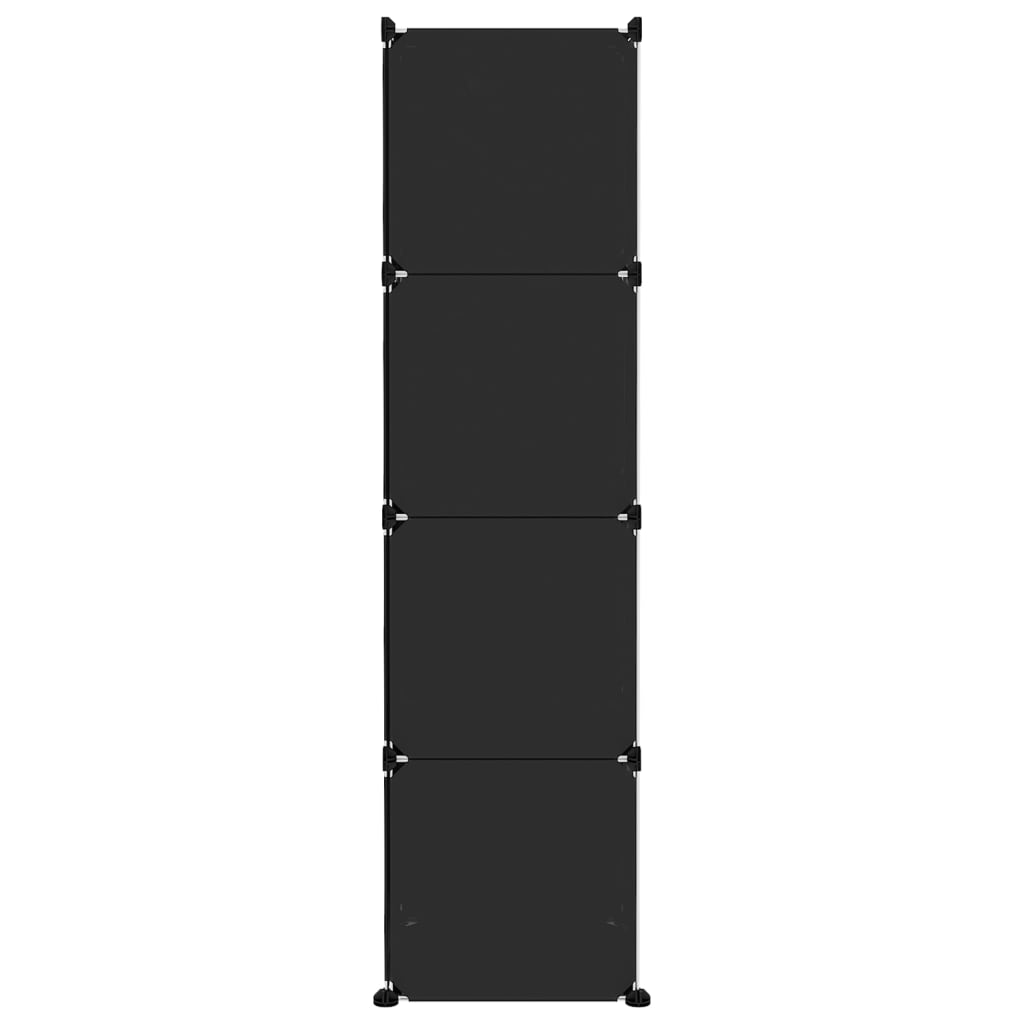 vidaXL Storage Cabinet | Black | Polypropylene (PP) and Steel | Large | Modular