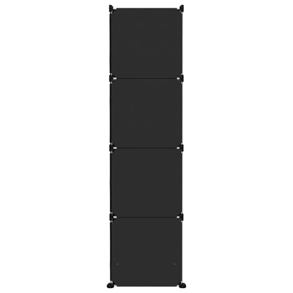 vidaXL Storage Cabinet | Black | Polypropylene (PP) and Steel | Large | Modular