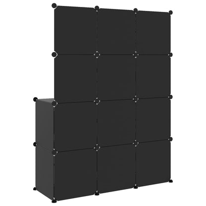 vidaXL Storage Cabinet | Black | Polypropylene (PP) and Steel | Large | Modular
