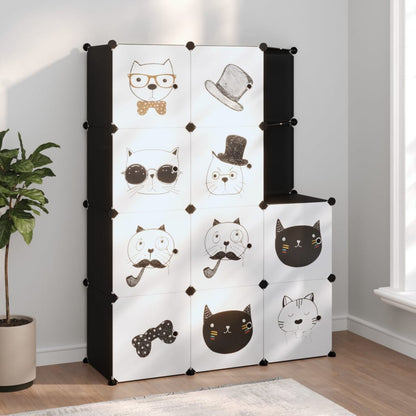vidaXL Storage Cabinet | Black | Polypropylene (PP) and Steel | Large | Modular