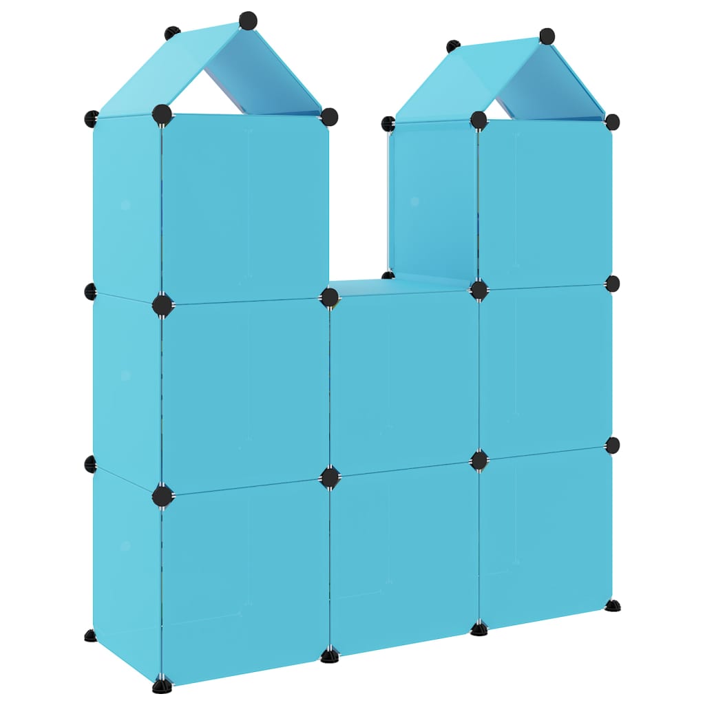 vidaXL Cube Storage Cabinet for Kids with 8 Cubes Blue PP