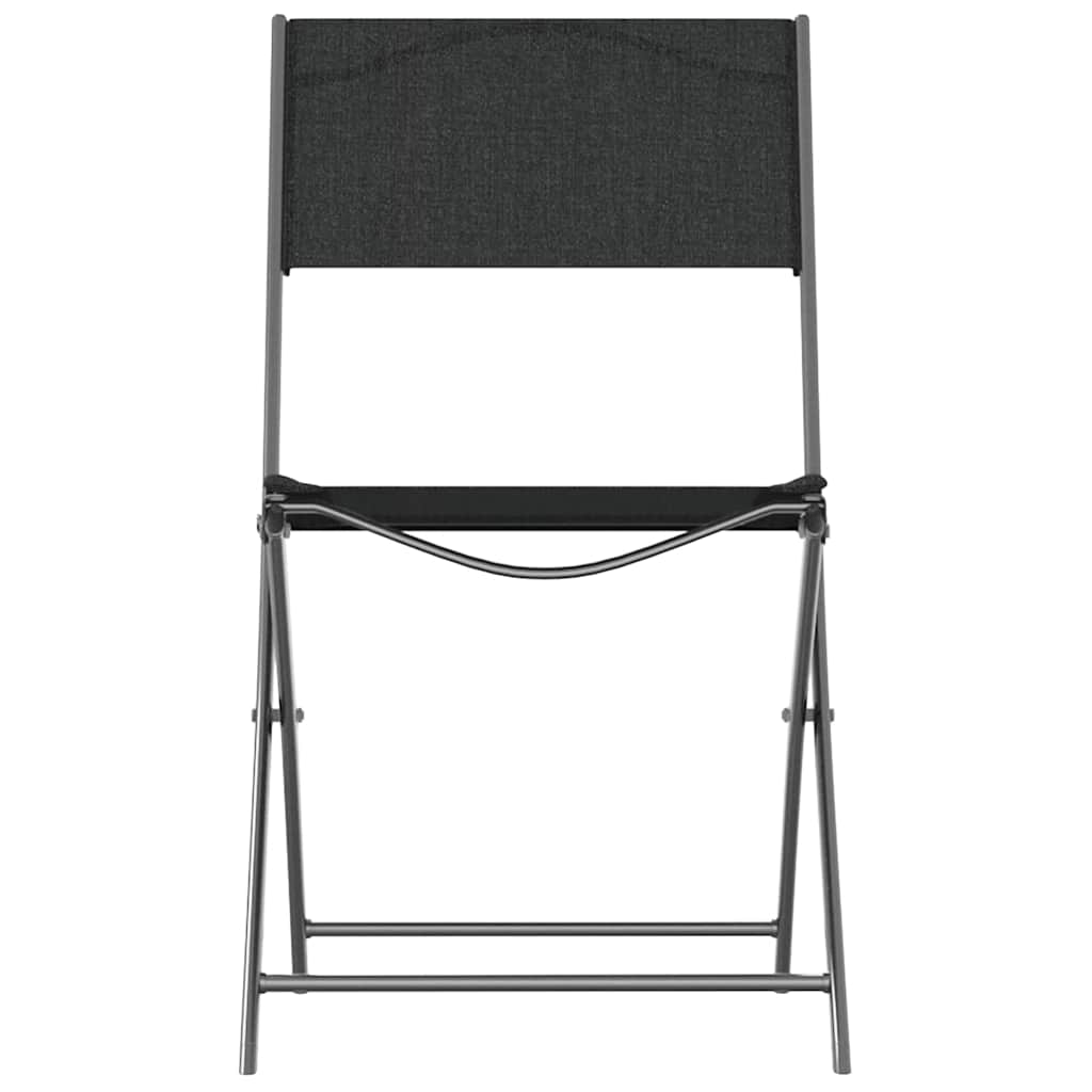 vidaXL Folding Chairs 2 pcs Black Steel and Textilene