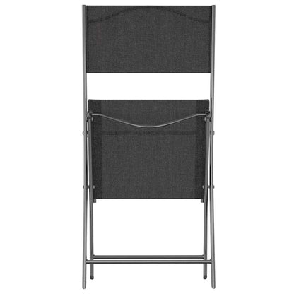 vidaXL Folding Chairs 2 pcs Black Steel and Textilene