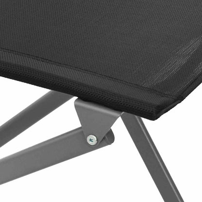 vidaXL Folding Chairs 2 pcs Black Steel and Textilene