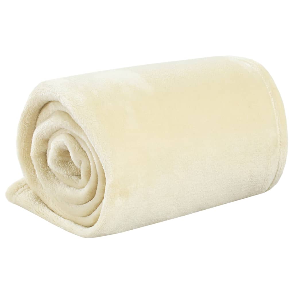 vidaXL Blanket Cream 130x170 cm Polyester