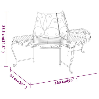vidaXL Tree Bench | Set of 2 | Black | Steel | Medium | Durable