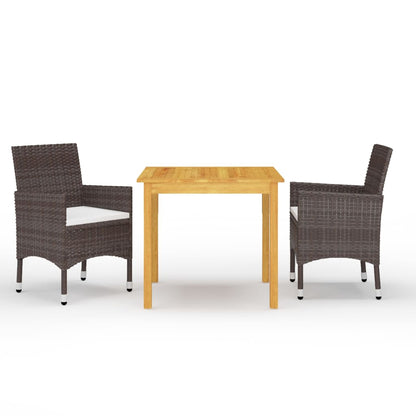 vidaXL Garden Dining Set | Brown, Cream White