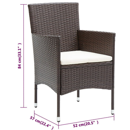 vidaXL Garden Dining Set | Brown, Cream White