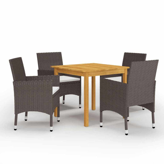 vidaXL Garden Dining Set | Brown, Cream White