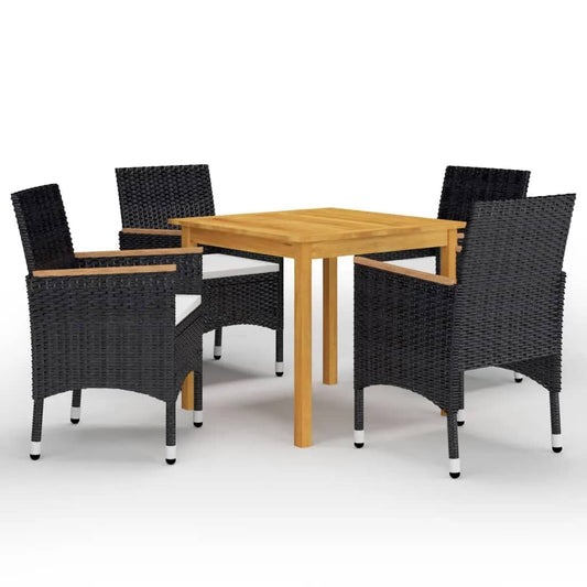 vidaXL Garden Dining Set | Black, Cream White