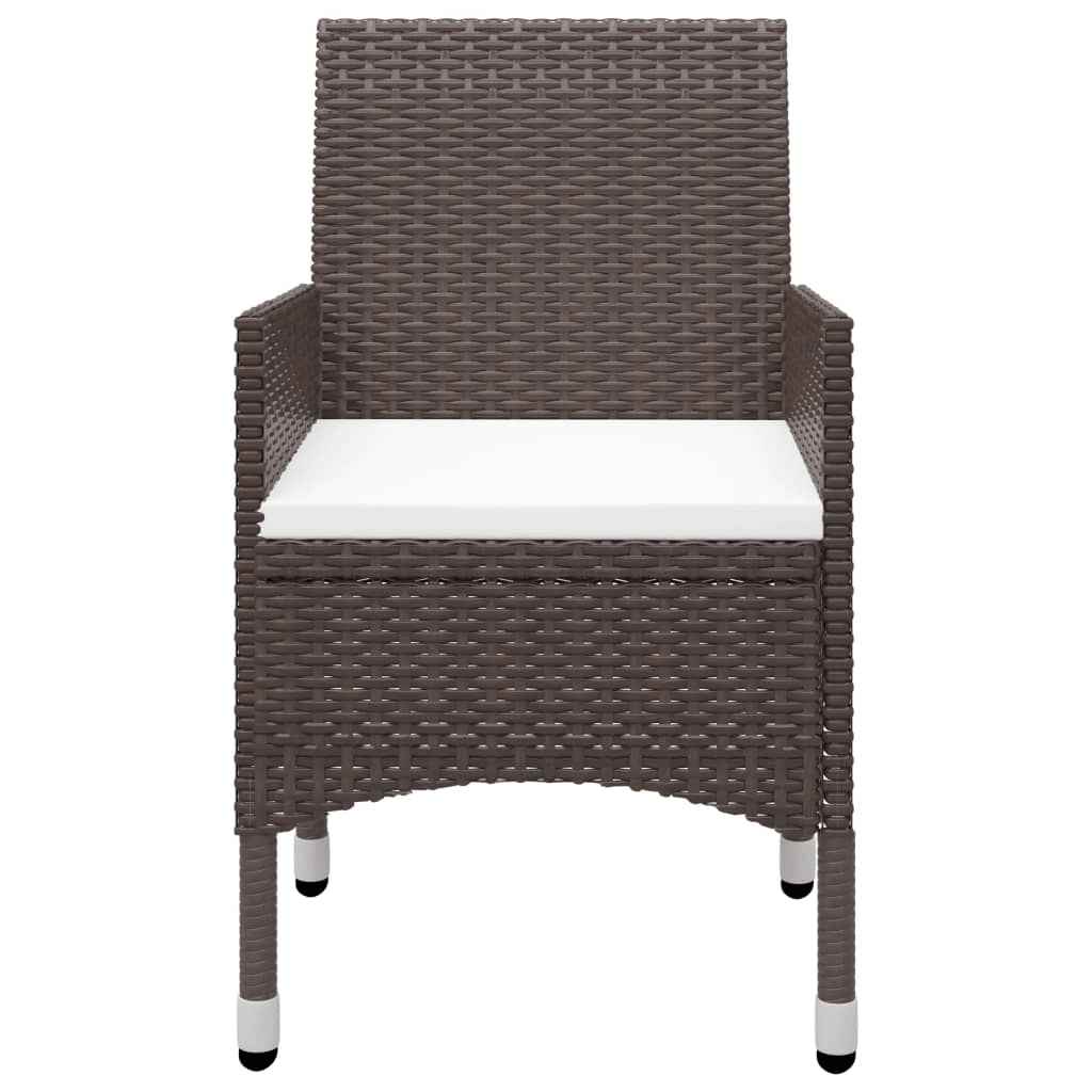 vidaXL 7 Piece Garden Dining Set with Cushions Brown