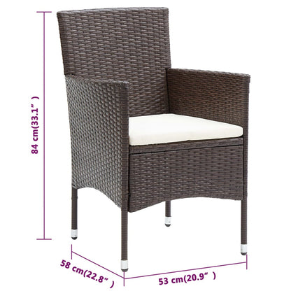 vidaXL Garden Dining Set | Brown