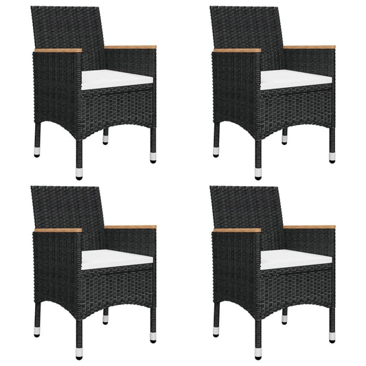 vidaXL Garden Dining Set | Black | Solid acacia wood | 5 Piece