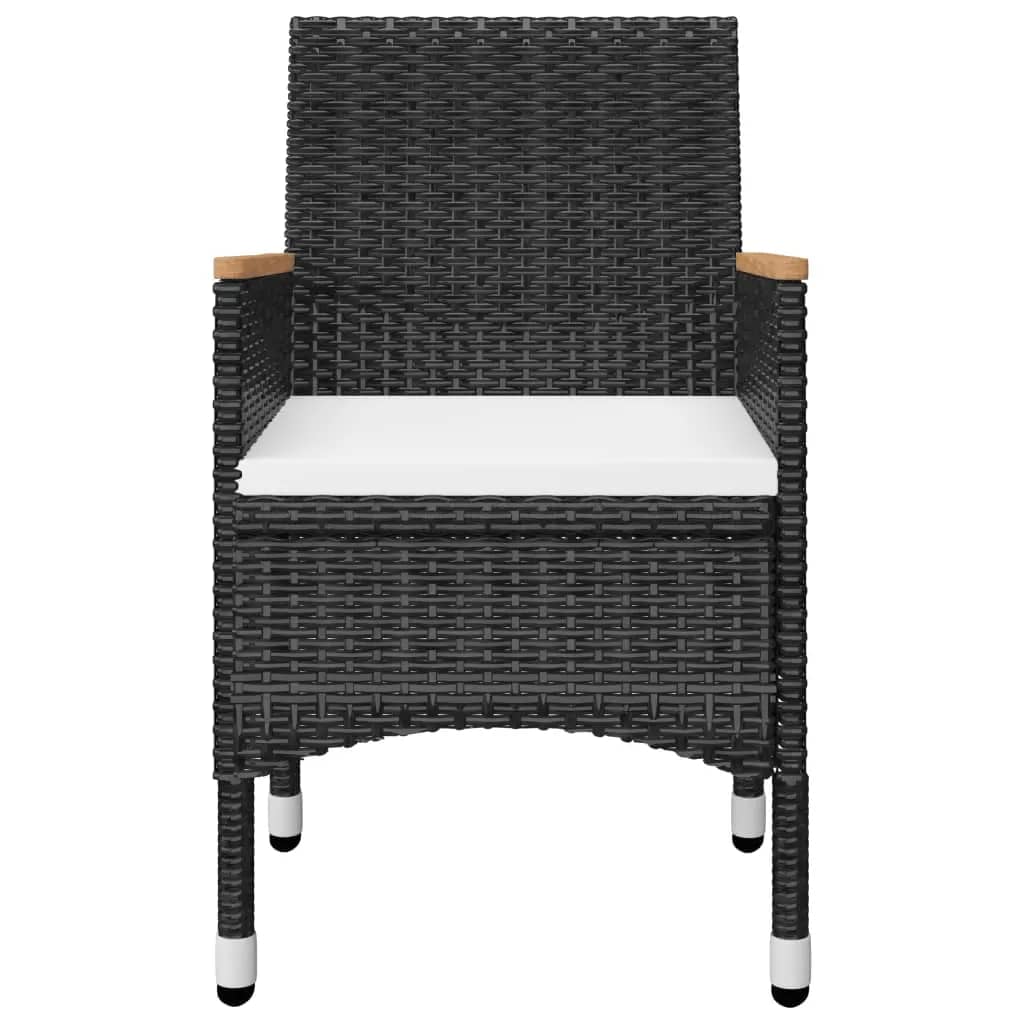 vidaXL Garden Dining Set | Black | Solid acacia wood | 5 Piece