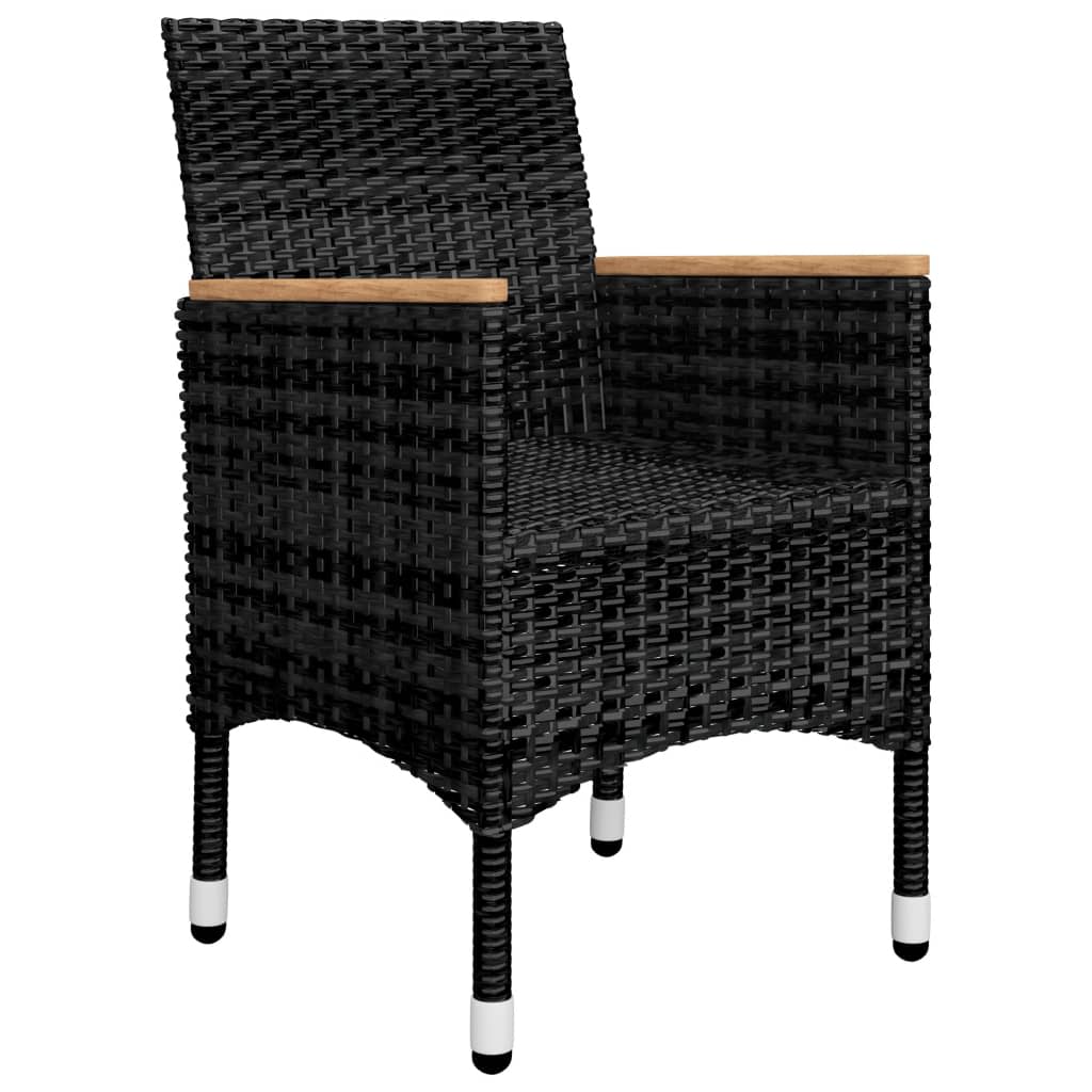 vidaXL Garden Dining Set | Black | Solid acacia wood | 5 Piece