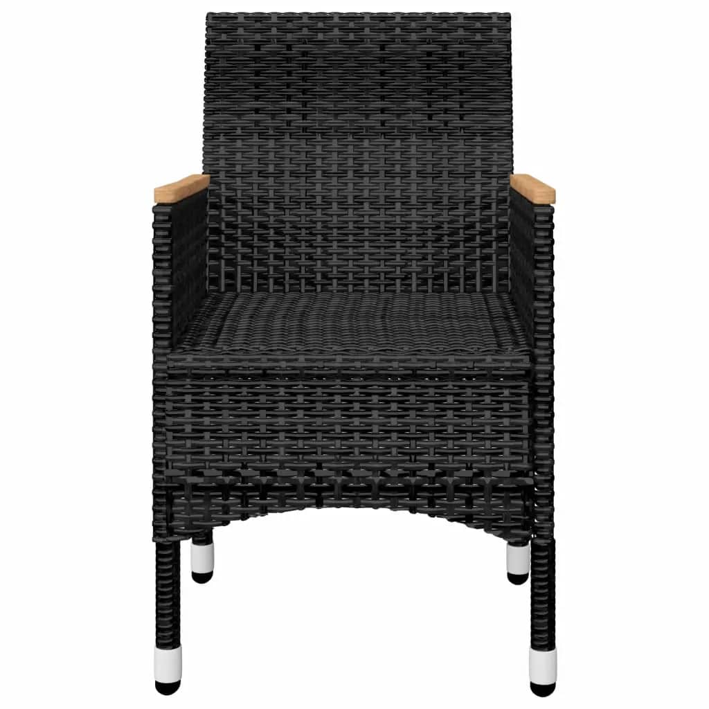 vidaXL Garden Dining Set | Black | Solid acacia wood | 5 Piece
