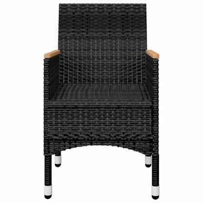 vidaXL Garden Dining Set | Black | Solid acacia wood | 5 Piece