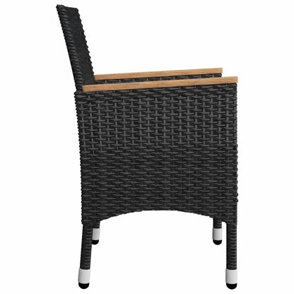 vidaXL Garden Dining Set | Black | Solid acacia wood | 5 Piece