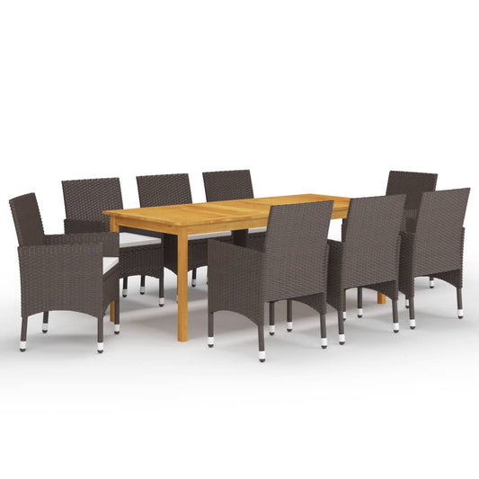 vidaXL Garden Dining Set | Brown | Solid acacia wood | Large | Durable