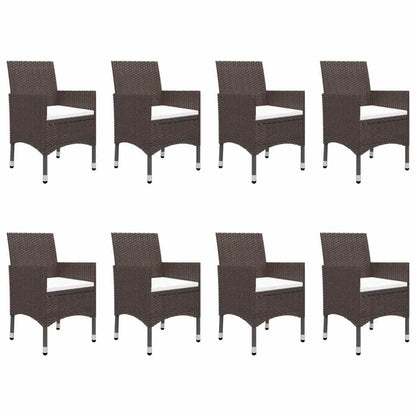 vidaXL Garden Dining Set | Brown | Solid acacia wood | Large | Durable