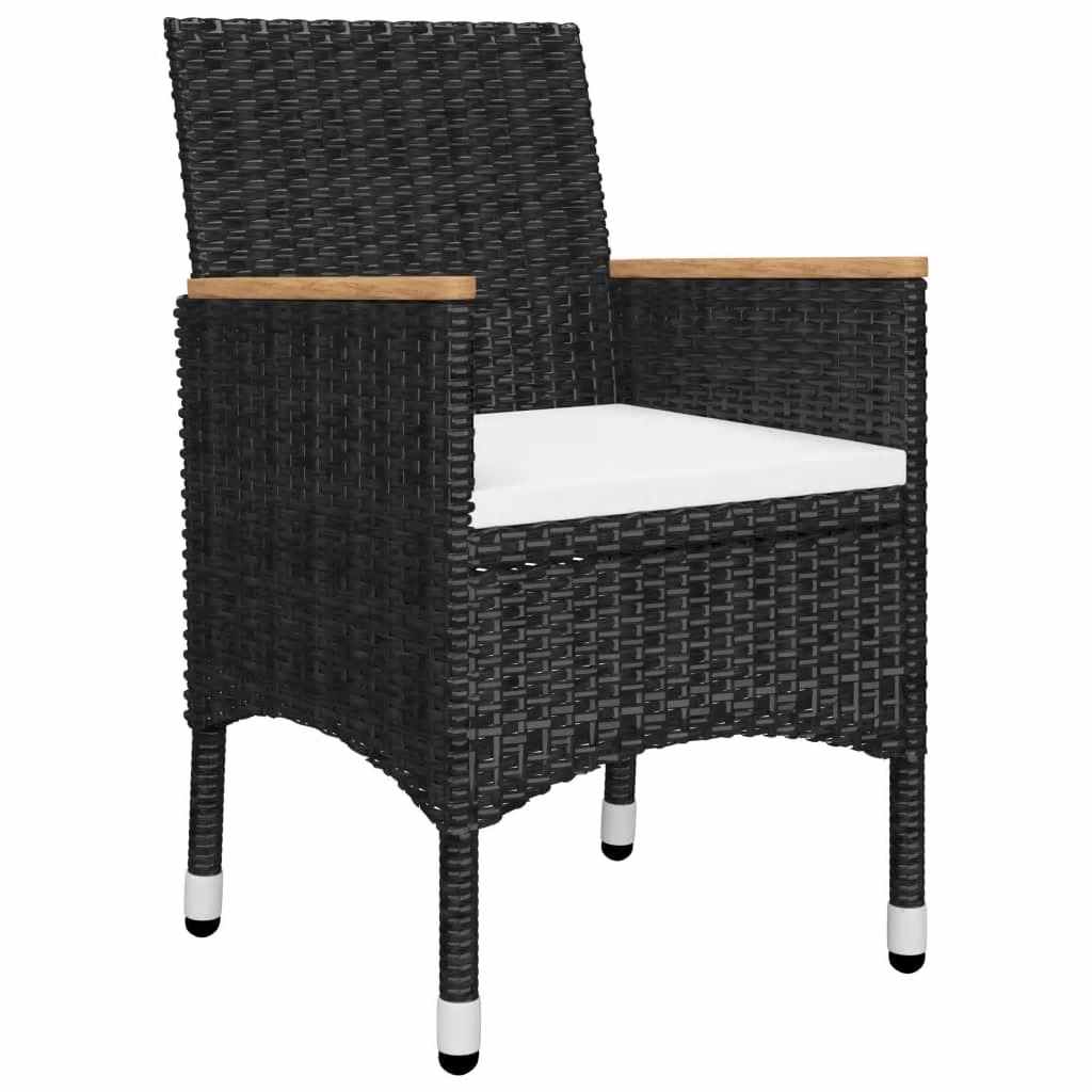 vidaXL Garden Dining Set | Black | Solid acacia wood | Large | Durable