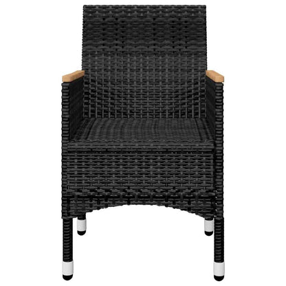 vidaXL Garden Dining Set | Black | Solid acacia wood | Large | Durable