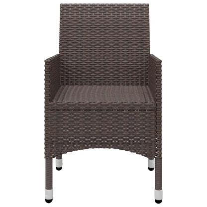 vidaXL 3 Piece Garden Dining Set with Cushions Brown