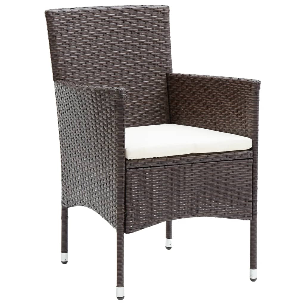 vidaXL Garden Dining Set | Brown, Cream White