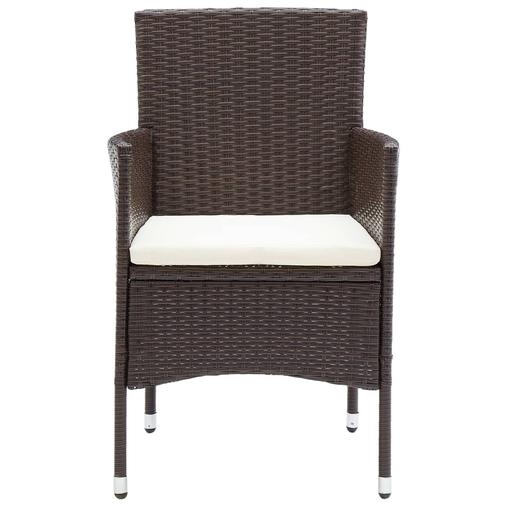 vidaXL Garden Dining Set | Brown, Cream White