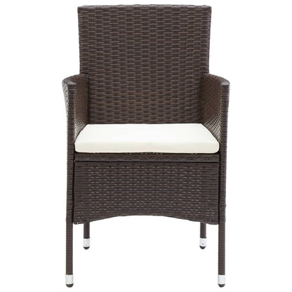 vidaXL Garden Dining Set | Brown, Cream White