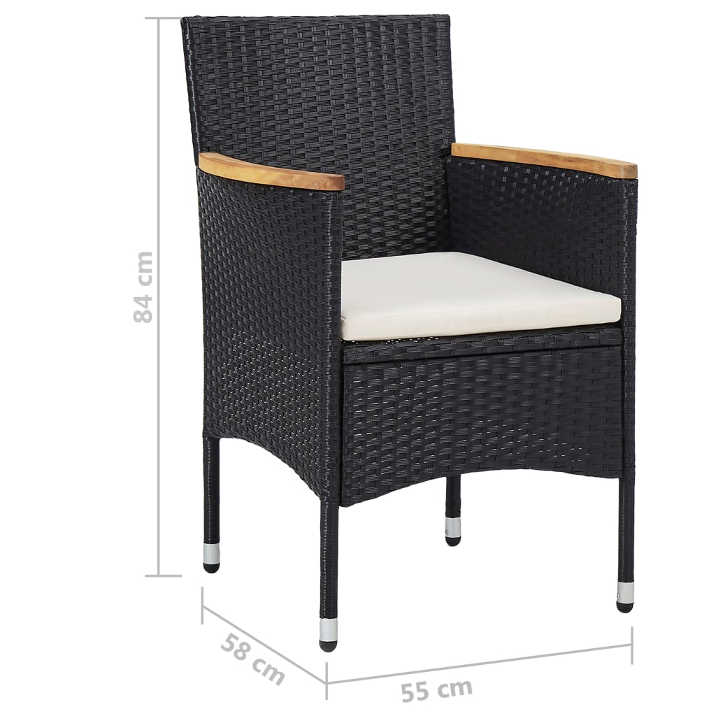 vidaXL Garden Dining Set | Black