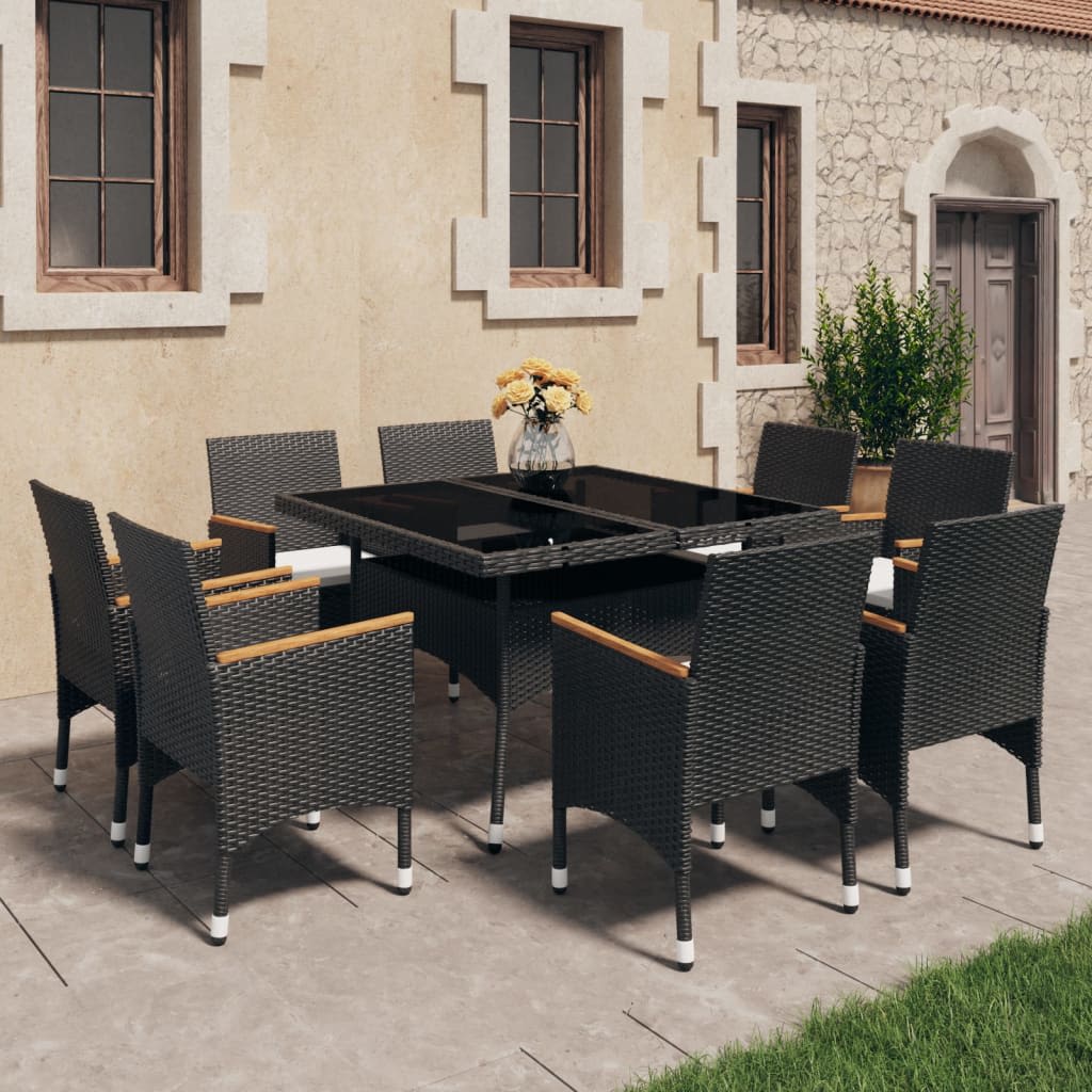 vidaXL Garden Dining Set | Black